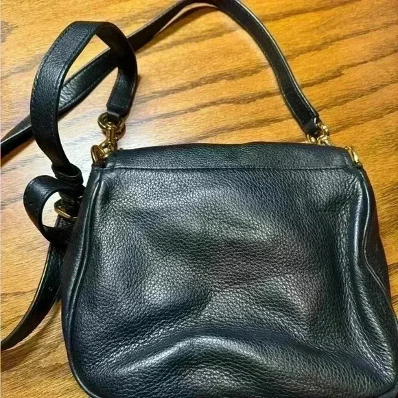 Marc Jacobs Recruit Nomad Black Pebbled Leather Messenger Crossbody Saddlebag - Picture 4 of 4